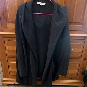 LOFT Charcoal Open Front Cardigan
